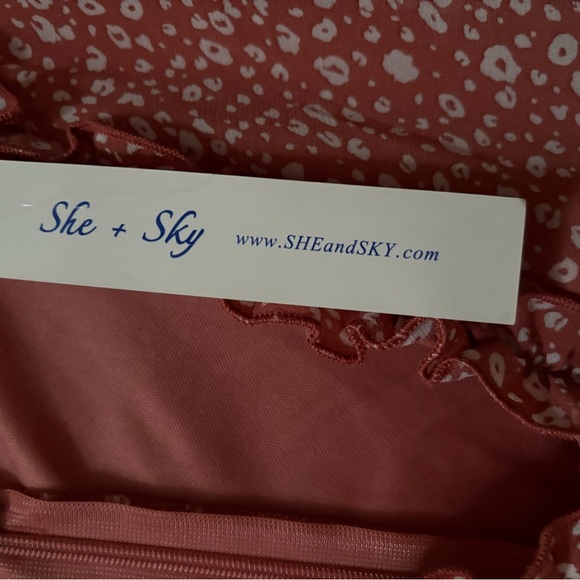 She + Sky Terracotta Floral Long Sleeve Dress - Picture 7 of 12